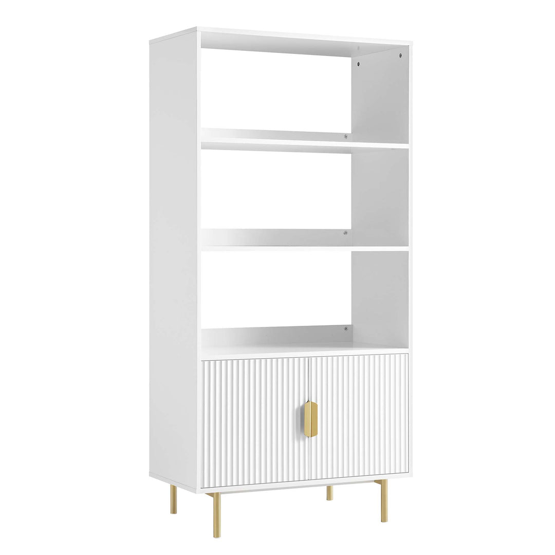 Richmond Ridged Tall Bookcase with Doors, Matte White daals