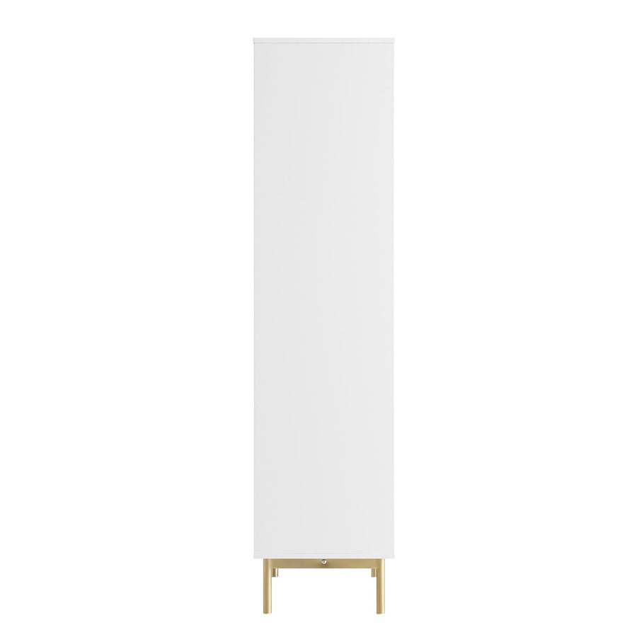 Richmond Ridged Tall Bookcase with Doors, Matte White