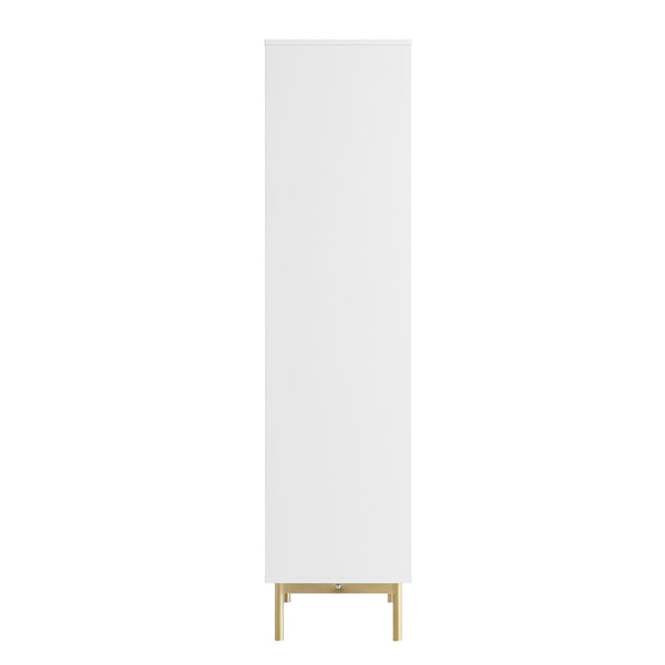 Richmond Ridged Tall Bookcase with Doors, Matte White