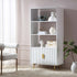 Richmond Ridged Tall Bookcase with Doors, Matte White - daals