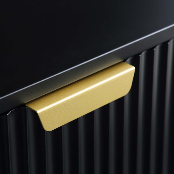 Richmond Ridged Coffee Table with Drawer, Matte Black