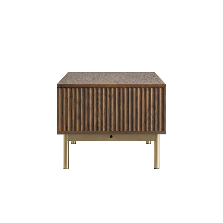 Richmond Ridged Coffee Table with Drawer, Dark Ash