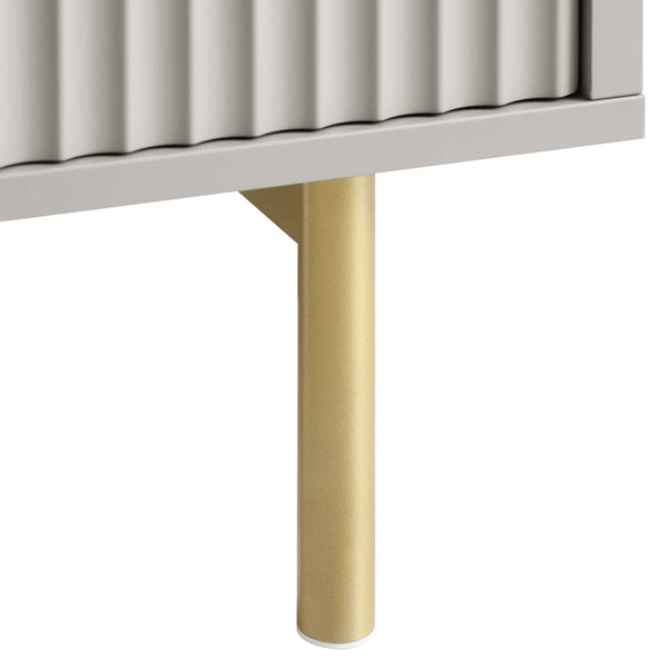 Richmond Ridged Coffee Table with Drawer, Matte Taupe