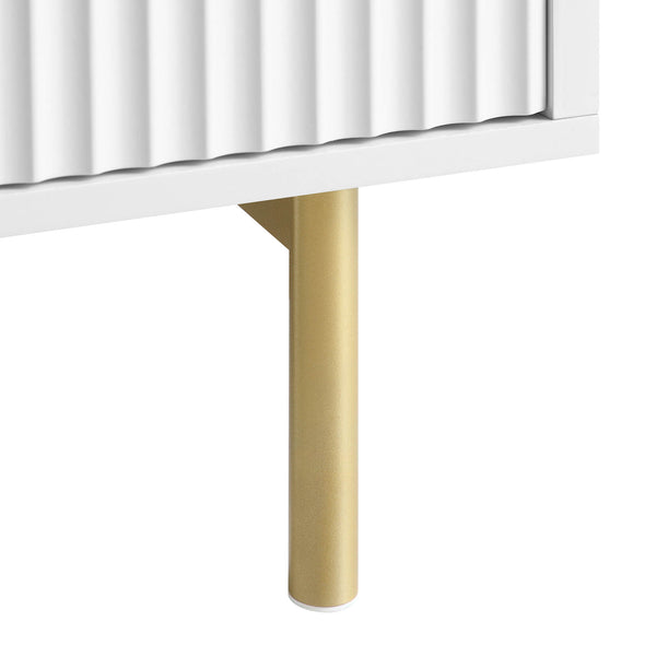 Richmond Ridged Coffee Table with Drawer, Matte White