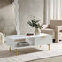 Richmond Ridged Coffee Table with Drawer, Matte White - daals