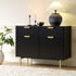 Richmond Ridged 2 - Door Cabinet with Drawers, Matte Black - daals