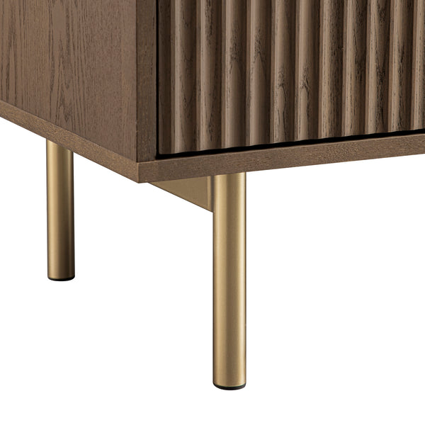 Richmond Ridged 2-Door Cabinet with Drawers, Dark Ash