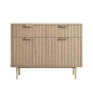 Richmond Ridged 2-Door Cabinet with Drawers, Light Ash