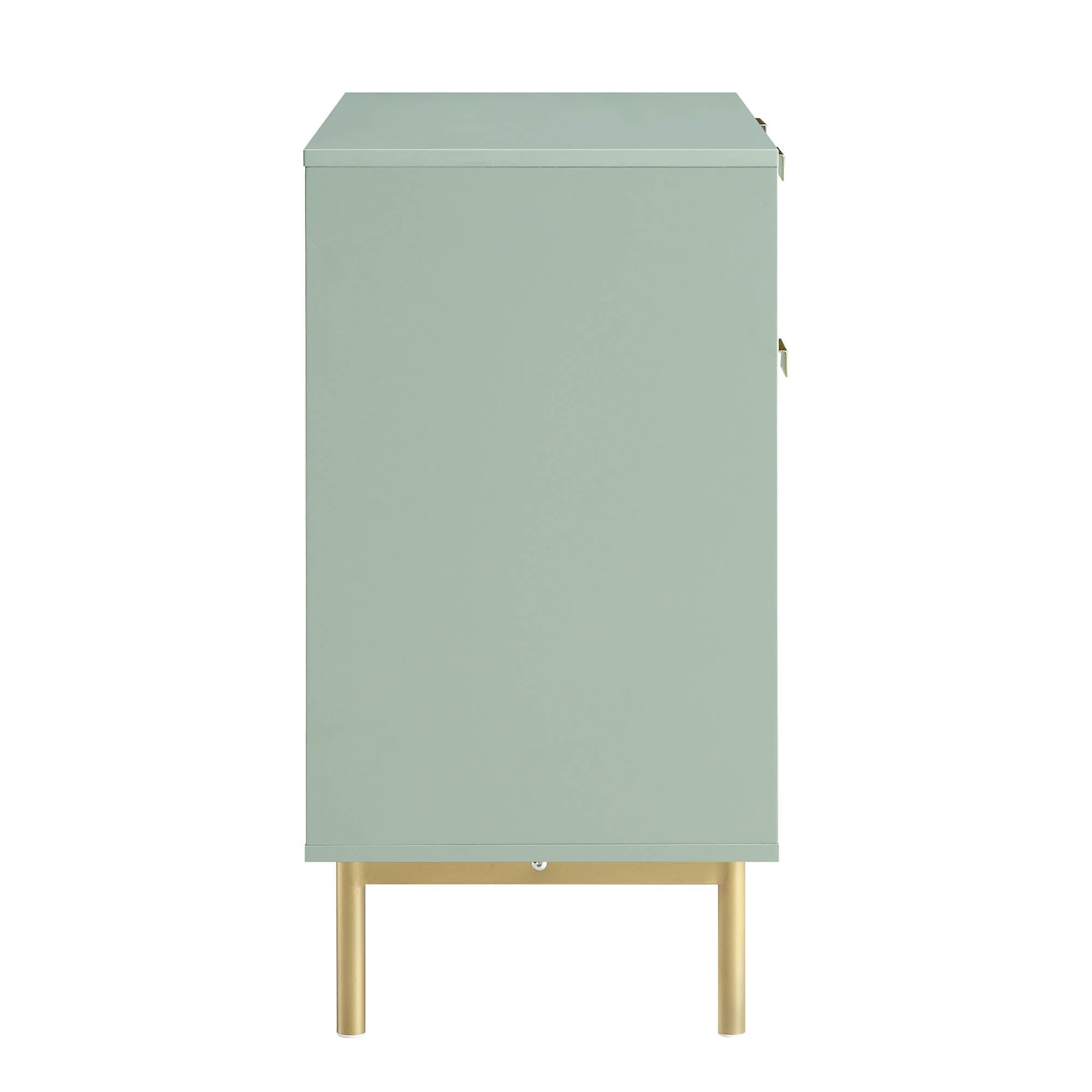 Richmond Ridged 2-Door Cabinet with Drawers, Matte Sage Green