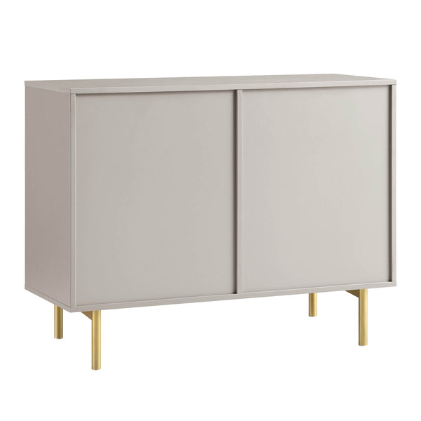 Richmond Ridged 2-Door Cabinet with Drawers, Matte Taupe