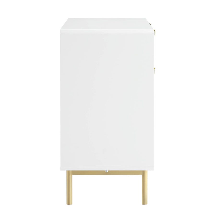 Richmond Ridged 2-Door Cabinet with Drawers, Matte White