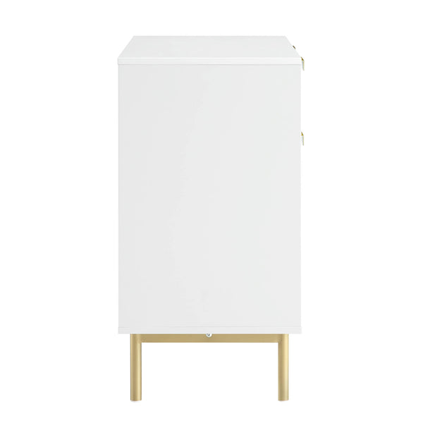 Richmond Ridged 2-Door Cabinet with Drawers, Matte White