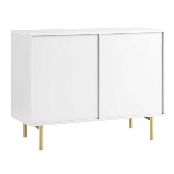 Richmond Ridged 2-Door Cabinet with Drawers, Matte White
