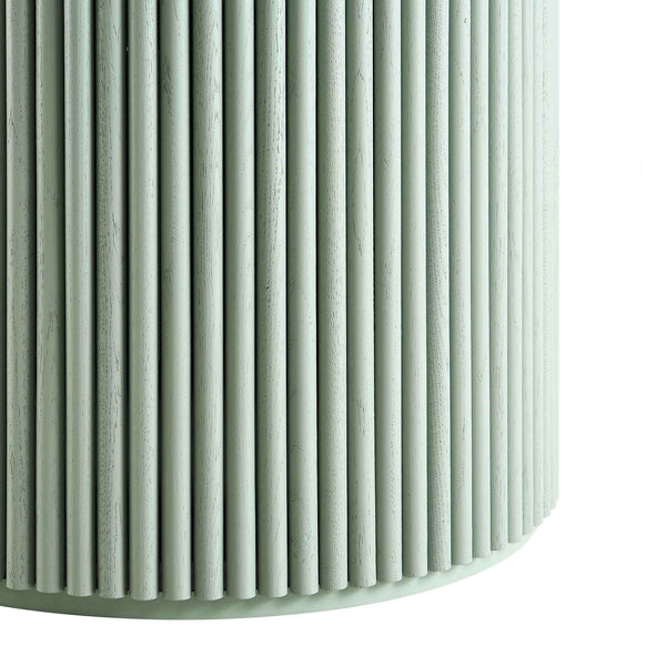 Maru Round Oak Pedestal Dining Table, Sage Green