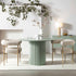 Maru Round Oak Pedestal Dining Table, Sage Green - daals