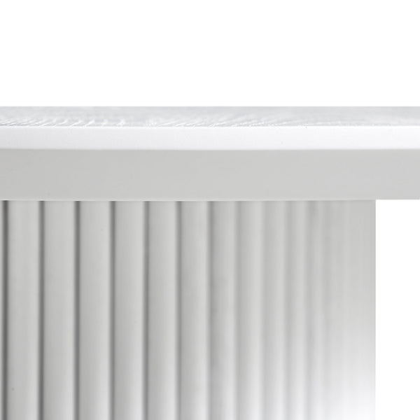 Maru Round Oak Pedestal Dining Table, Washed White