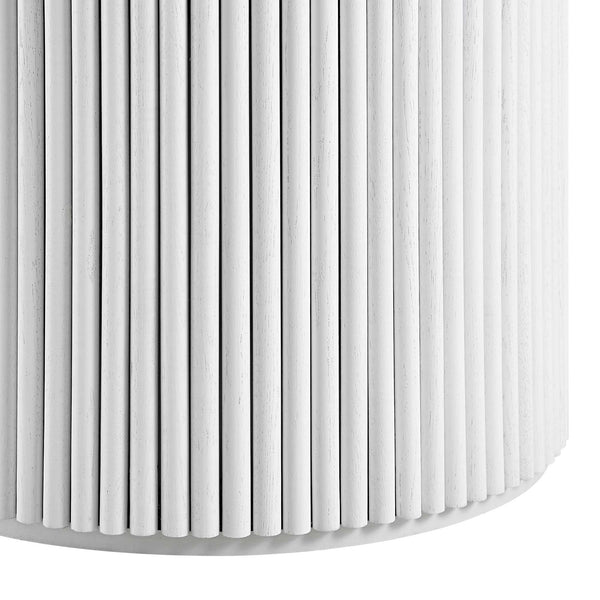 Maru Round Oak Pedestal Dining Table, Washed White