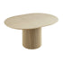 Maru Round 4-6 Seater Extending Oak Pedestal Dining Table, Greige Oak