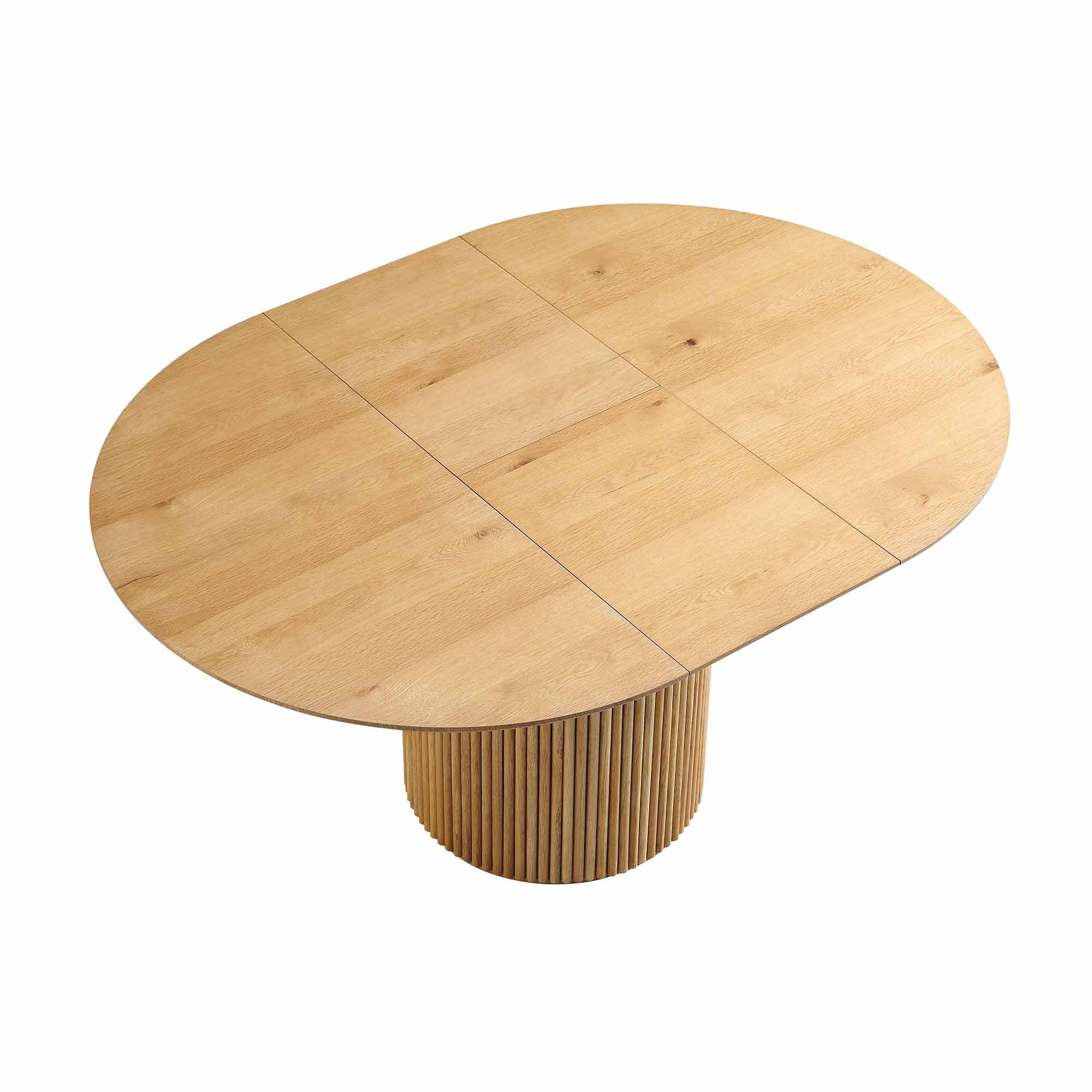 Maru Round 4-6 Seater Extending Oak Pedestal Dining Table, Oak | daals
