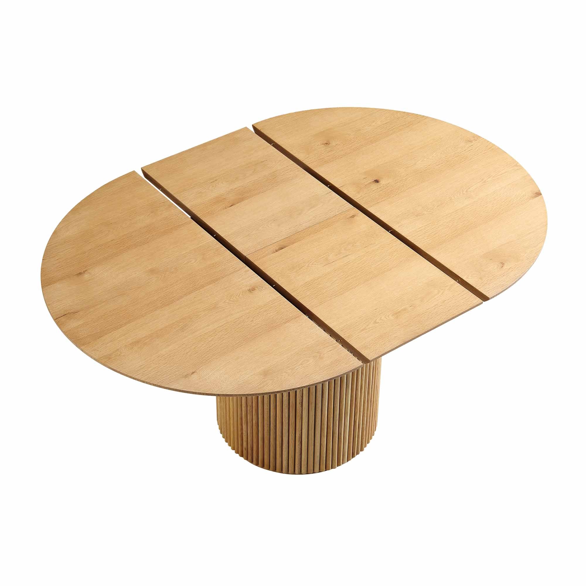 Maru Round 4-6 Seater Extending Oak Pedestal Dining Table, Oak | daals
