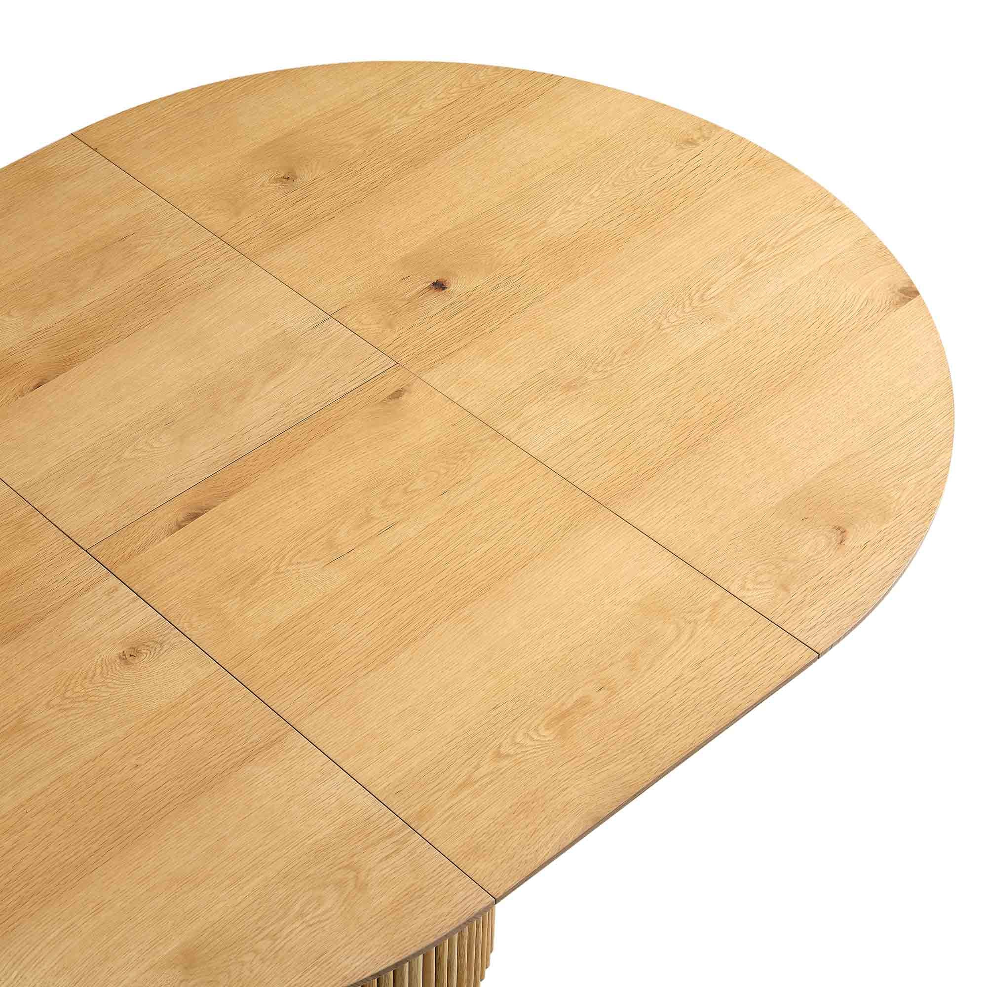 Maru Round 4-6 Seater Extending Oak Pedestal Dining Table, Oak | daals