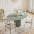 Maru Round 4 - 6 Seater Extending Oak Pedestal Dining Table, Sage Green - daals