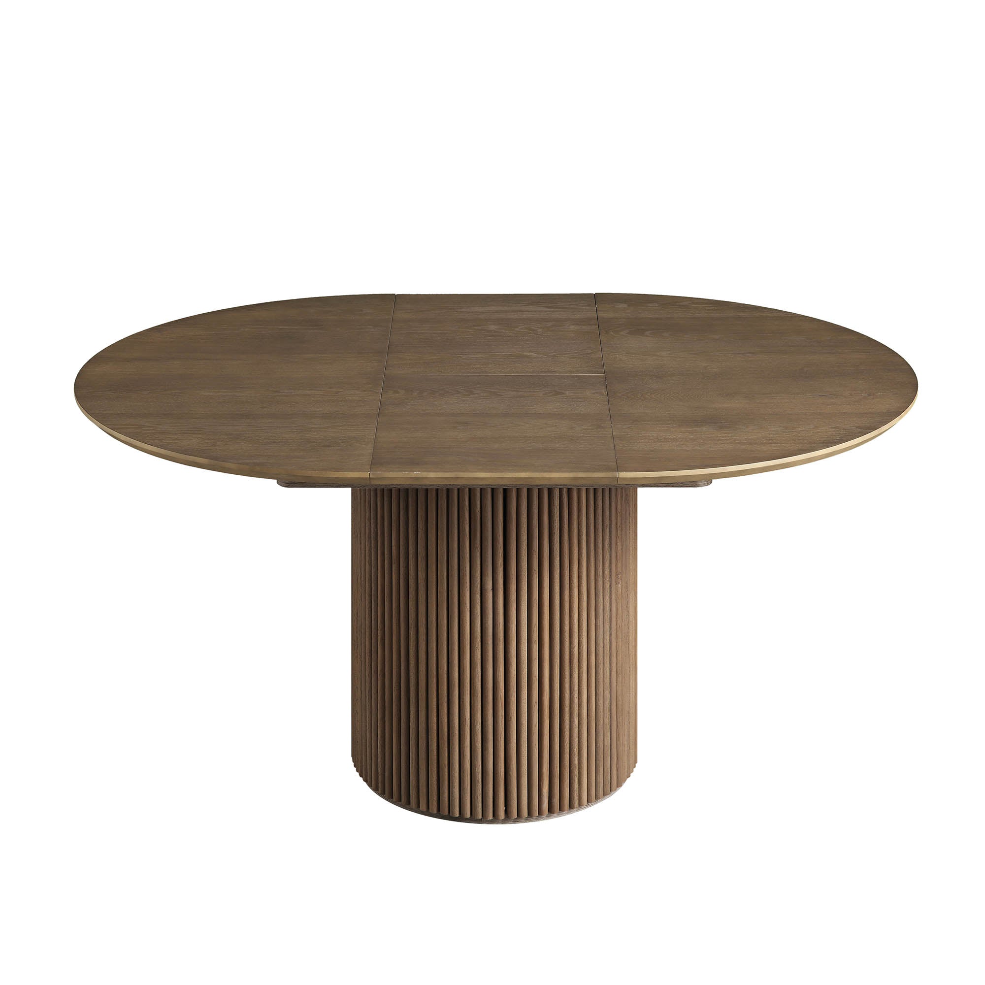 Maru Round 4-6 Seater Extending Oak Pedestal Dining Table, Silver Oak ...