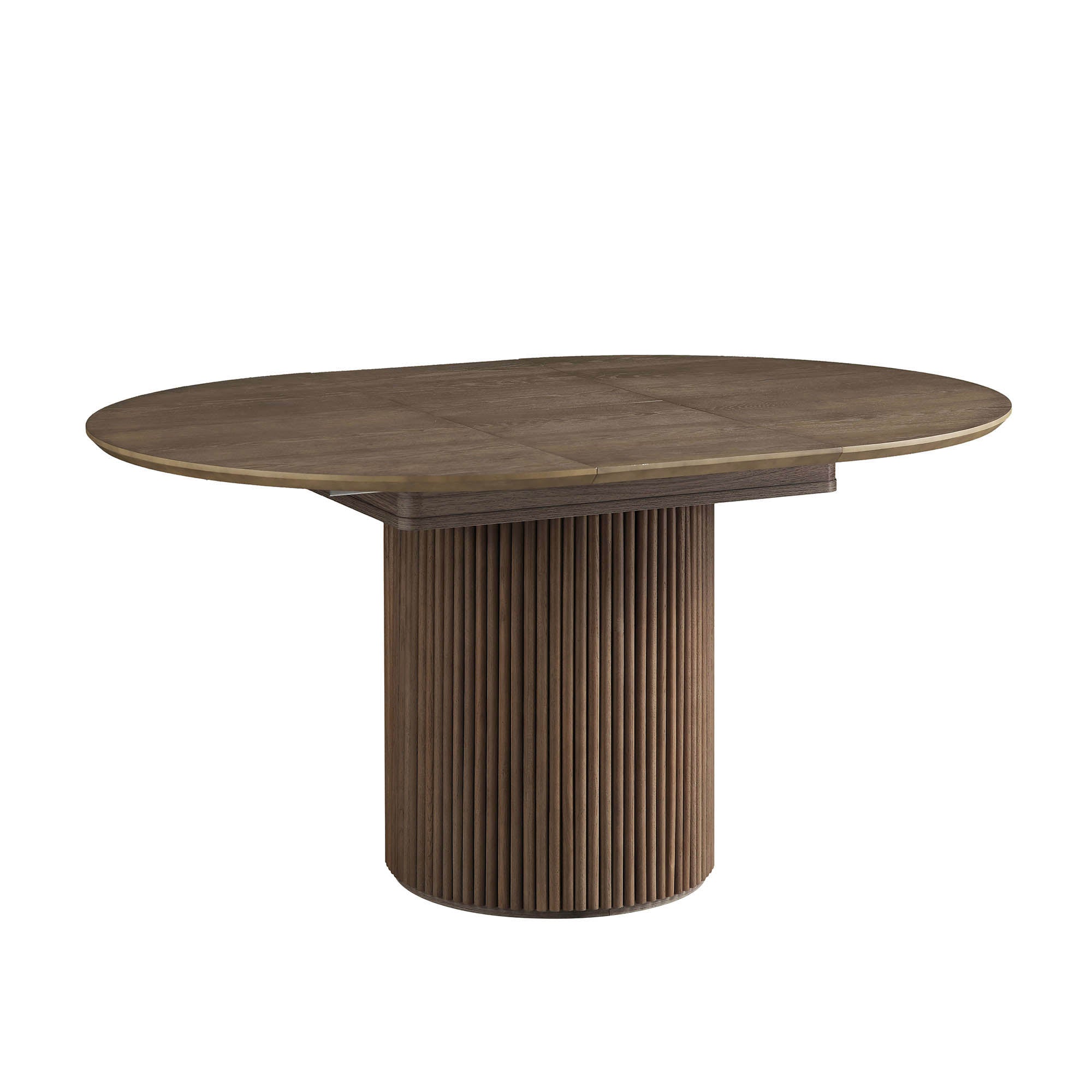 Maru Round 4-6 Seater Extending Oak Pedestal Dining Table, Silver Oak ...