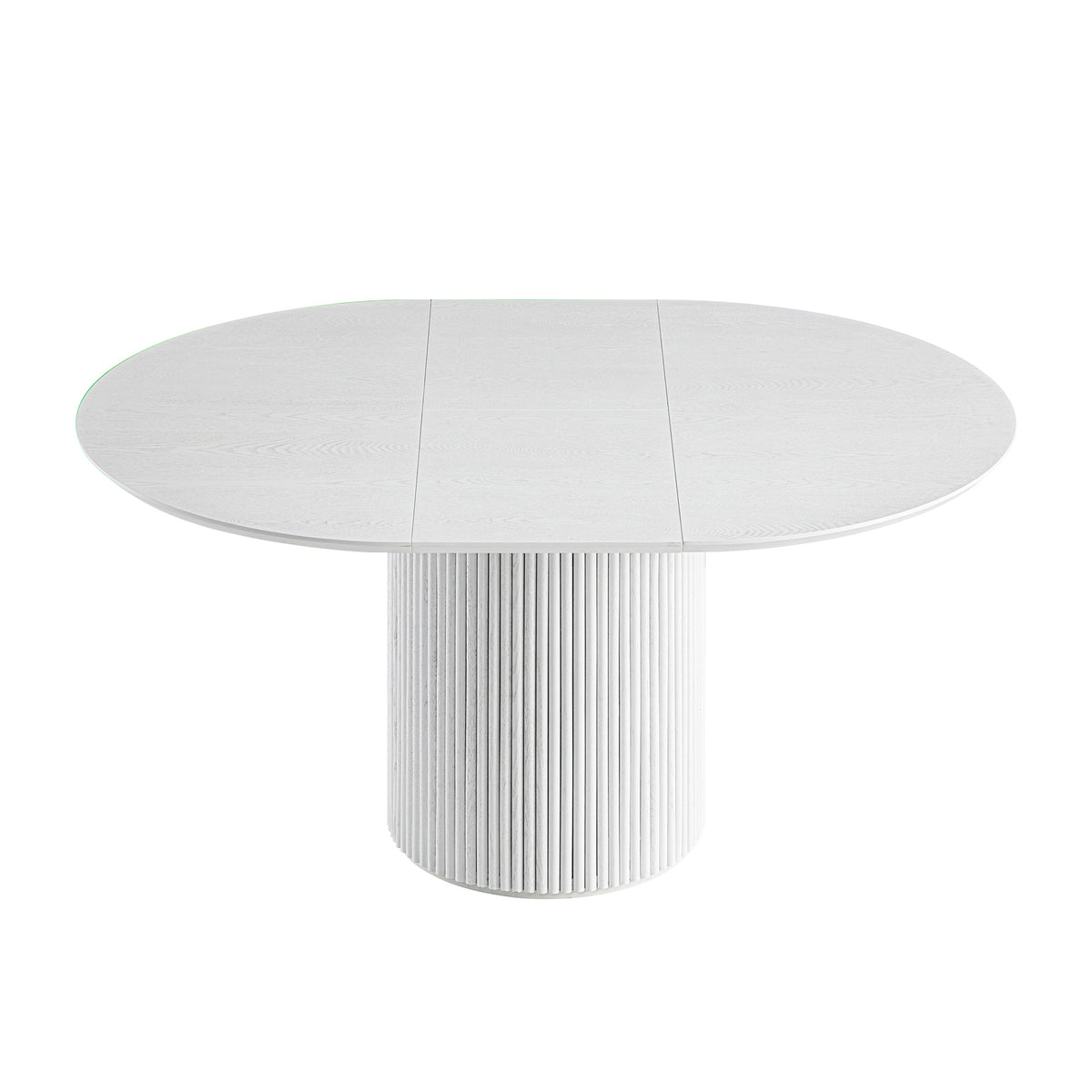 Maru Round 4-6 Seater Extending Oak Pedestal Dining Table, Washed Whit ...