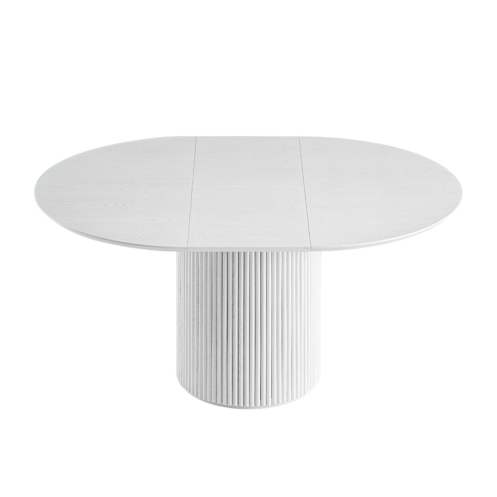 Maru Round 4-6 Seater Extending Oak Pedestal Dining Table, Washed White