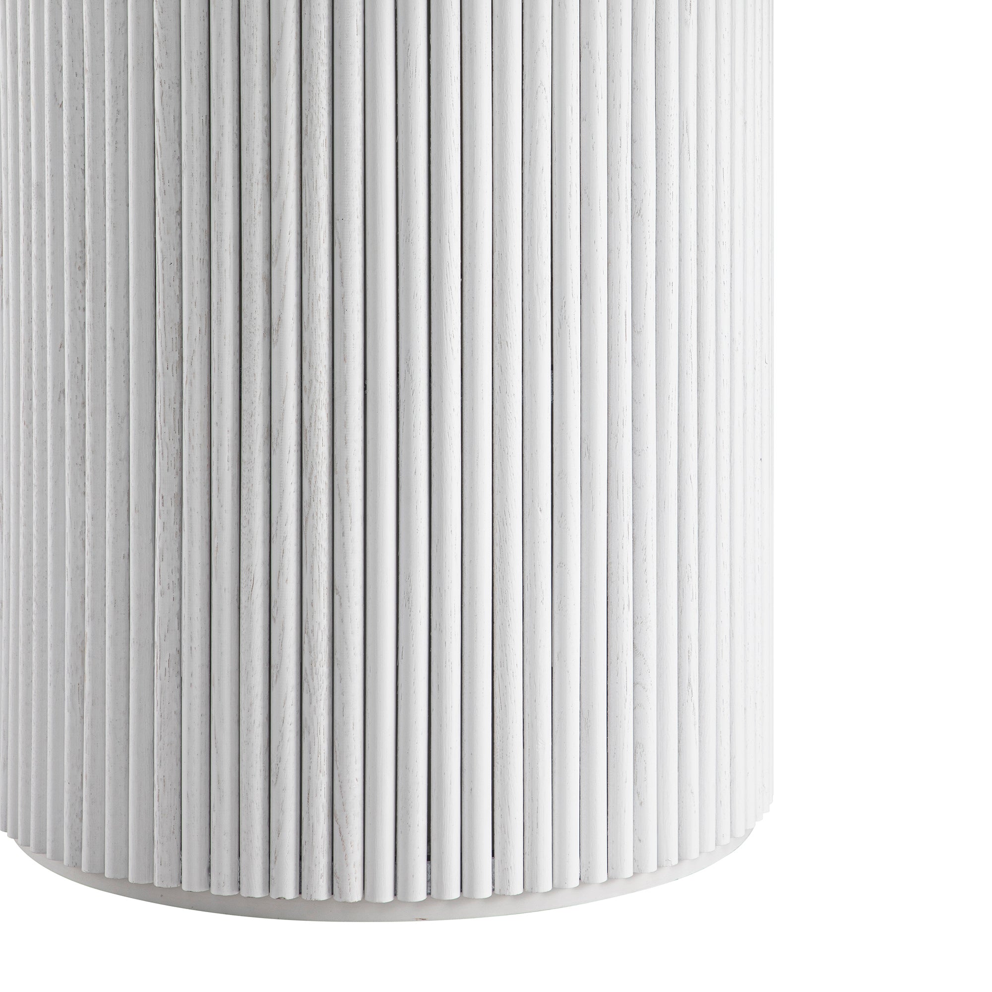 Maru Round 4-6 Seater Extending Oak Pedestal Dining Table, Washed White