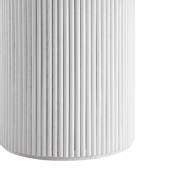 Maru Round 4-6 Seater Extending Oak Pedestal Dining Table, Washed White