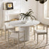 Maru Round 4 - 6 Seater Extending Oak Pedestal Dining Table, Washed White - daals