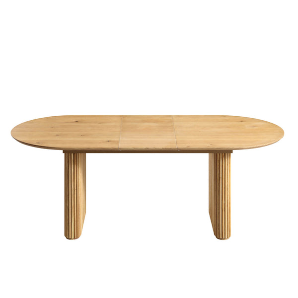 Maru Oval 6-8 Seater Extending Oak Pedestal Dining Table, Oak