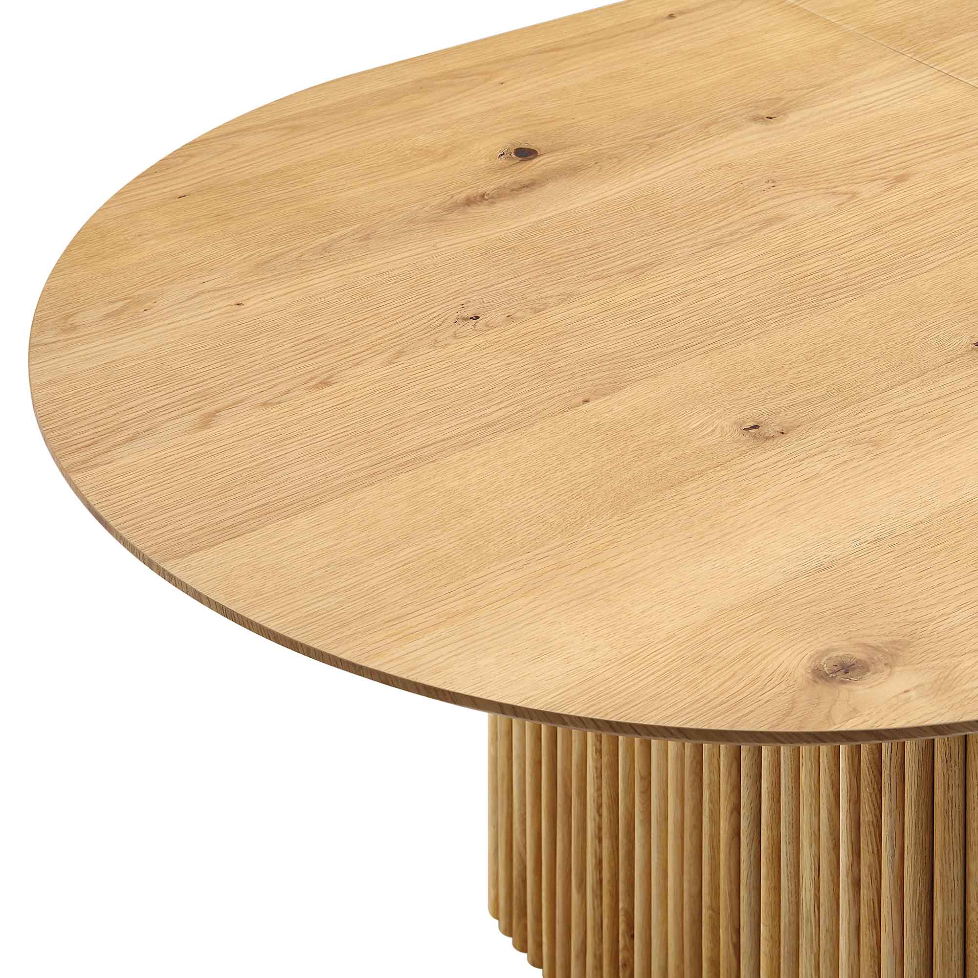 Oa Table Maru Oval 6-8 Seater Extending Oak Pedestal Dining Table, Oak | daals