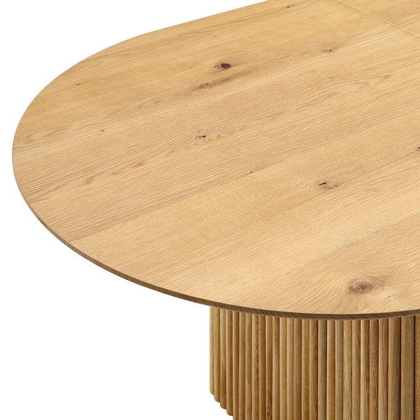 Maru Oval 6-8 Seater Extending Oak Pedestal Dining Table, Oak