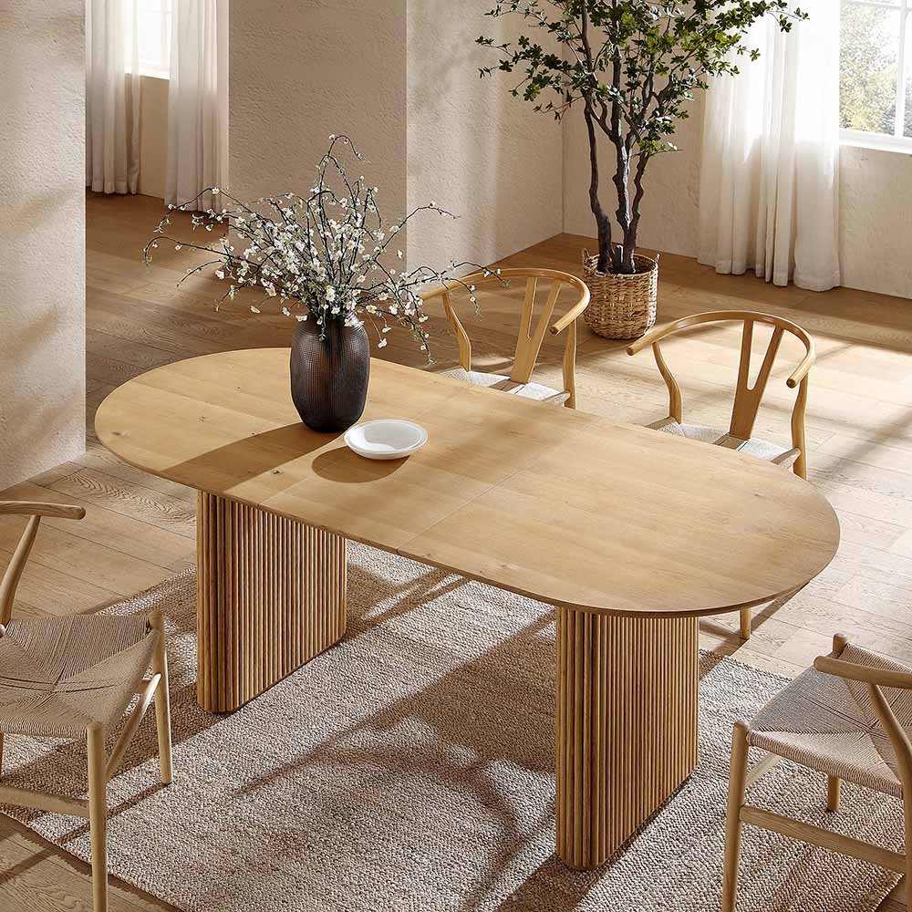 Maru Oval 6 8 Seater Extending Oak Pedestal Dining Table Oak Daals maru-oval-6-8-seater-extending-oak-pedestal-dining-table-oak-daals