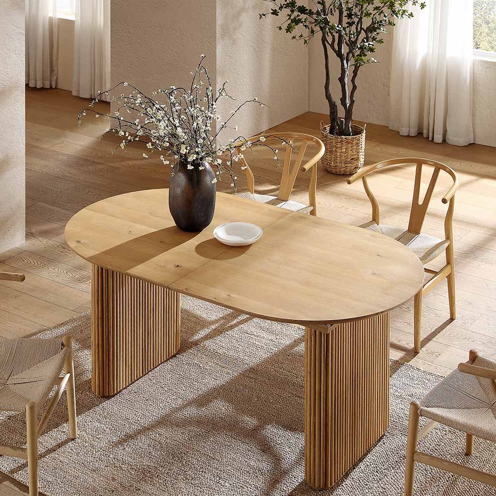 Round Extendable Oval Extendable Dining Table Seats 10 Maru Oval