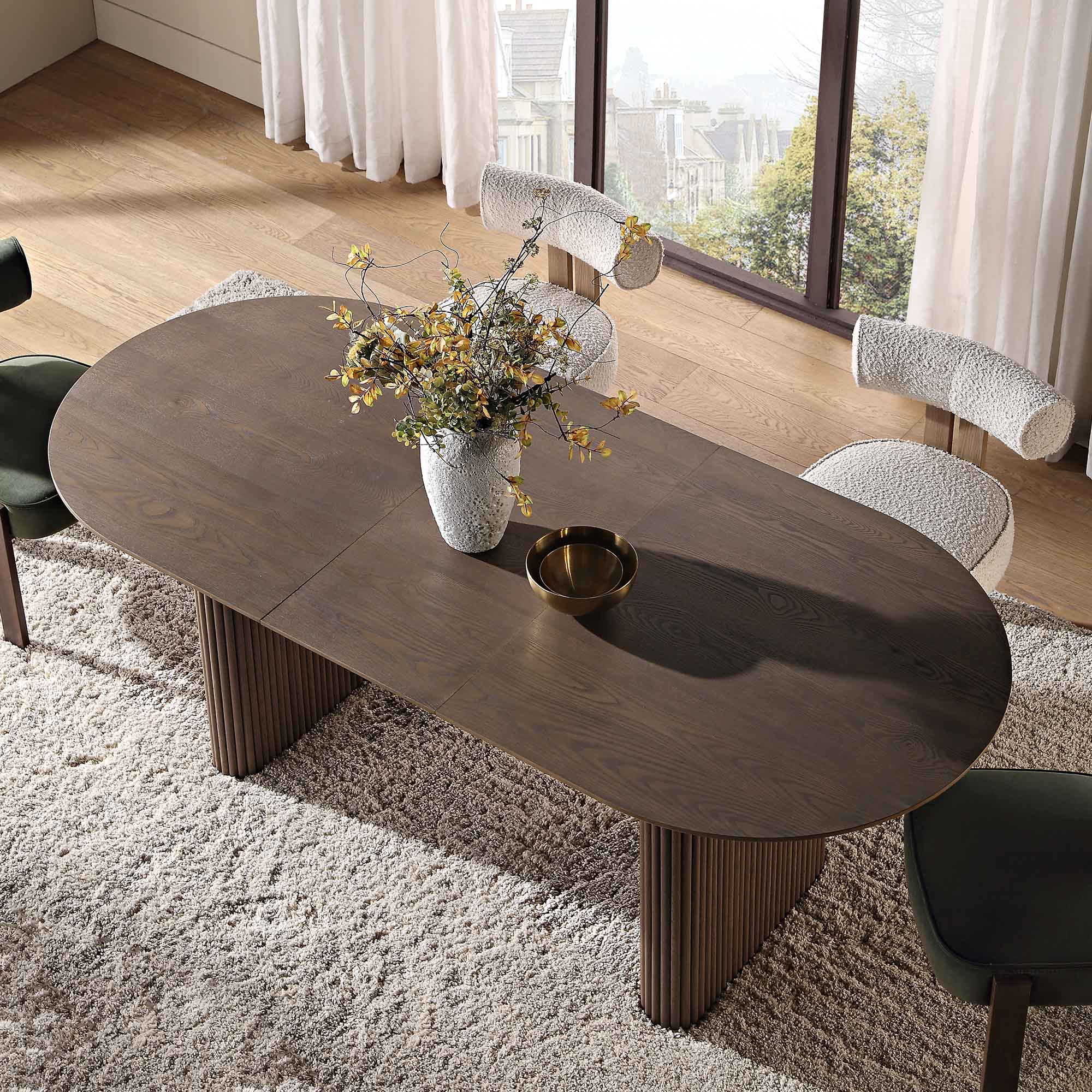 Maru Oval 6 8 Seater Extending Oak Pedestal Dining Table Silver Oak maru-oval-6-8-seater-extending-oak-pedestal-dining-table-silver-oak