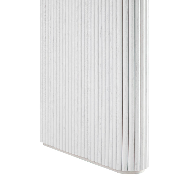 Maru Oval 6-8 Seater Extending Oak Pedestal Dining Table, Washed White