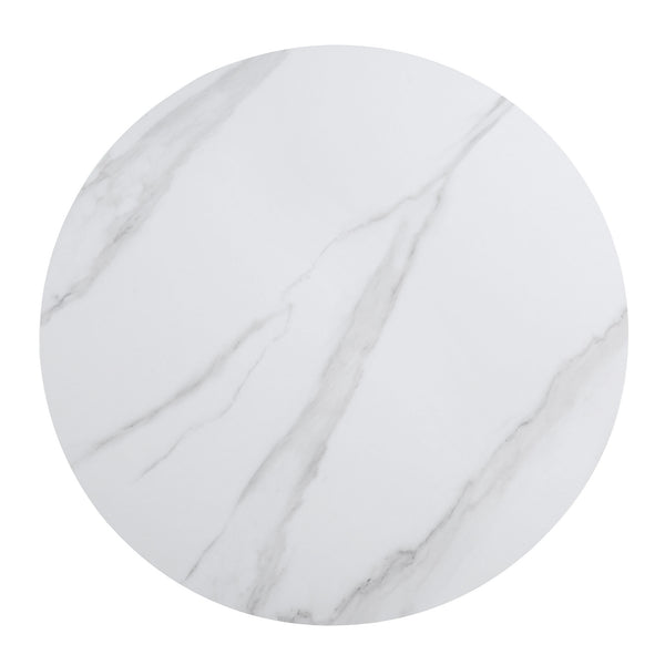 Maru Ceramic Top Black Pedestal Round Dining Table