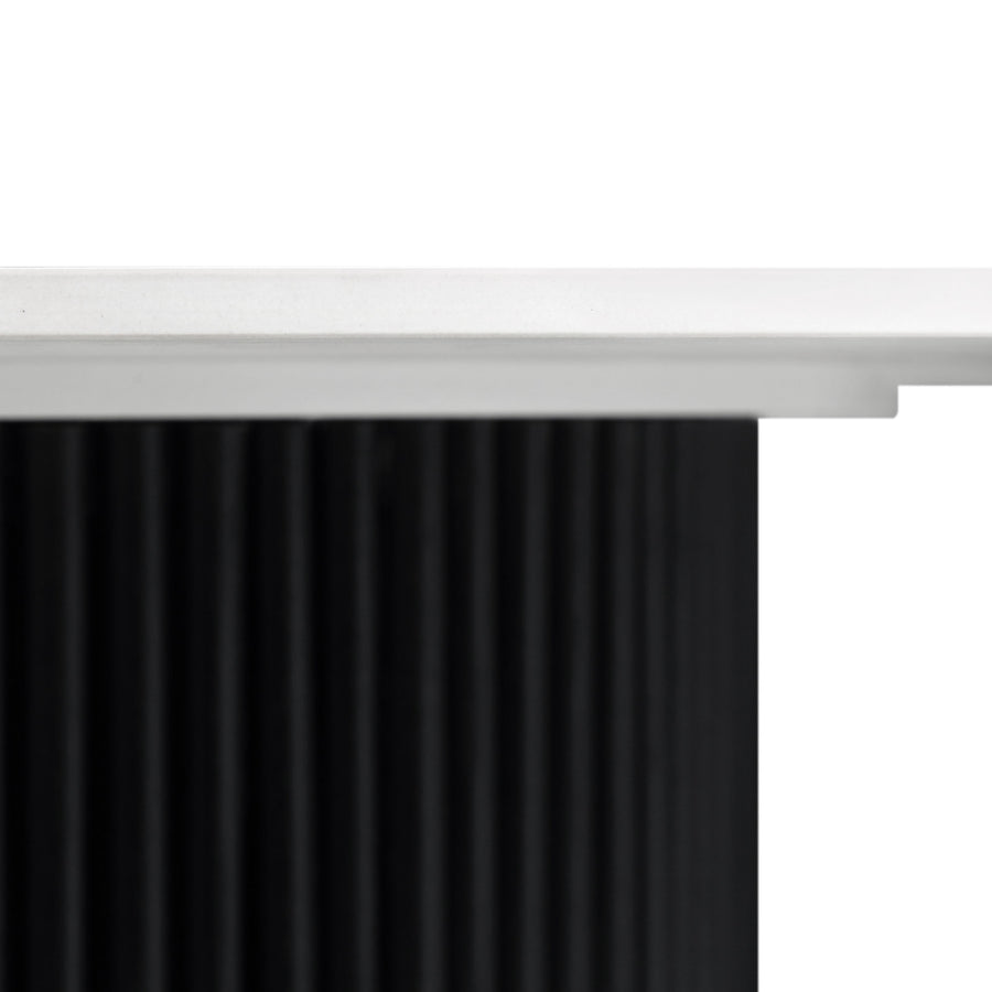 Maru Ceramic Top Black Pedestal Round Dining Table