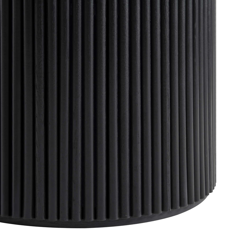 Maru Ceramic Top Black Pedestal Round Dining Table