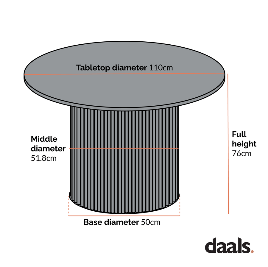 Maru Ceramic Top Black Pedestal Round Dining Table