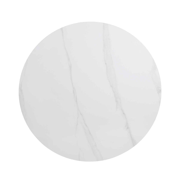 Maru Ceramic Top Silver Oak Pedestal Round Dining Table