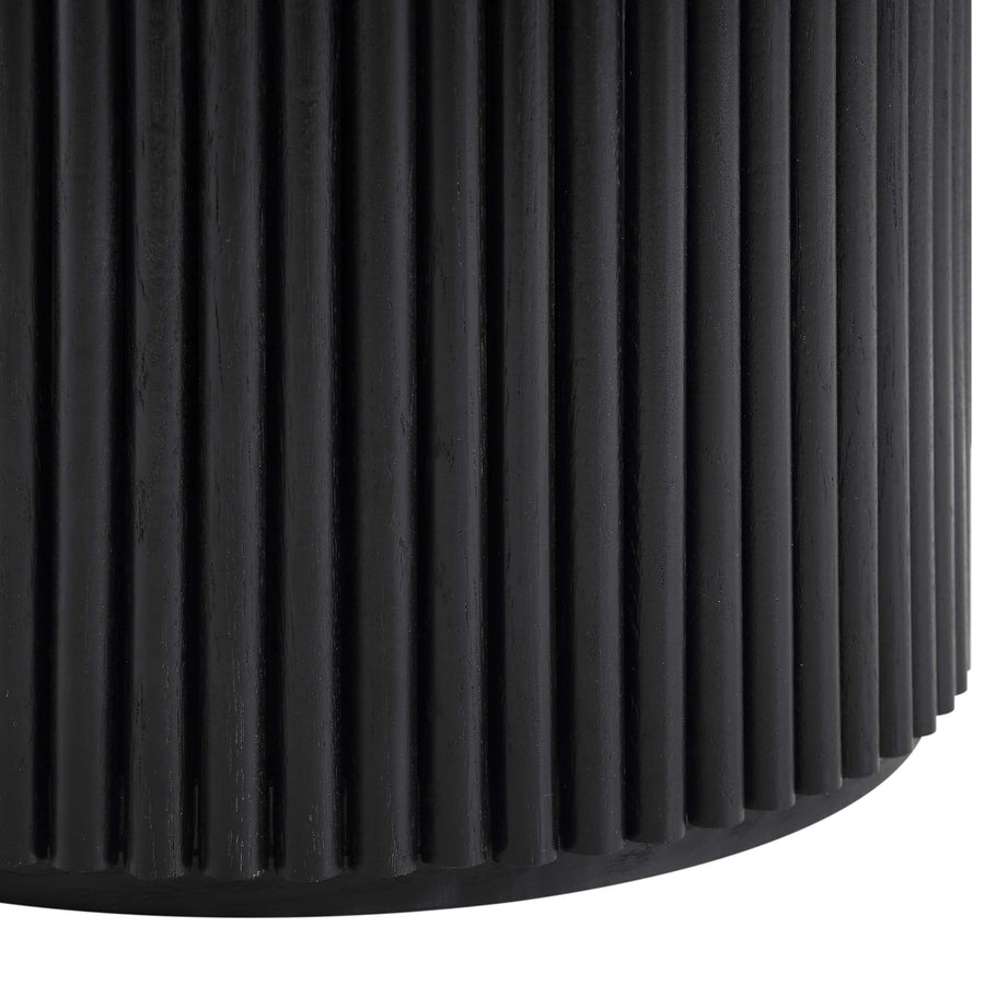 Maru Round Oak Pedestal Coffee Table, Black