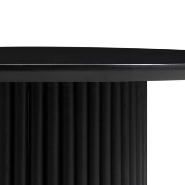Maru Round Oak Pedestal Coffee Table, Black
