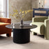 Maru Round Oak Pedestal Coffee Table, Black - daals