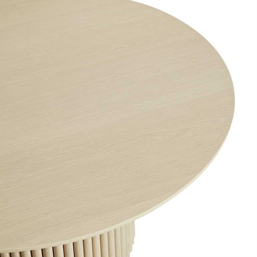Maru Round Oak Pedestal Coffee Table, Greige Oak