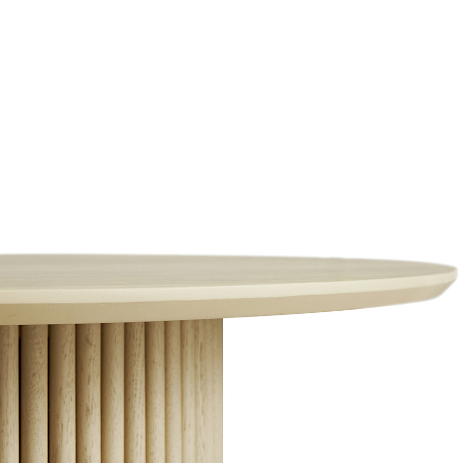 Maru Round Oak Pedestal Coffee Table, Greige Oak